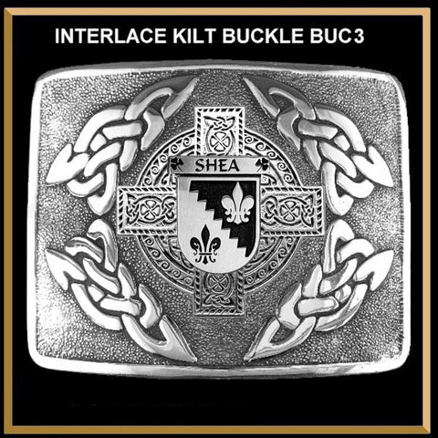 Shea Irish Coat of Arms Interlace Kilt Buckle