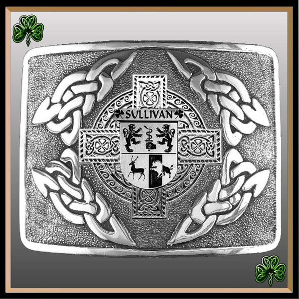Sullivan Irish Coat of Arms Interlace Kilt Buckle