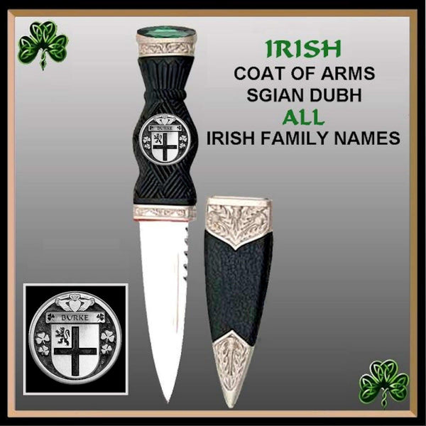 Burke Irish Coat Of Arms Disk Sgian Dubh