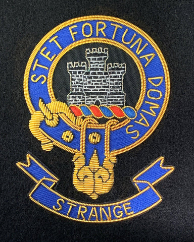 Strange Scottish Clan Embroidered Crest