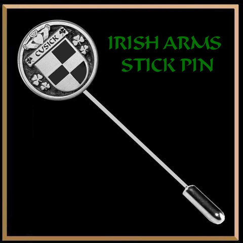 Cusick Irish Family Coat of Arms Stick Pin
