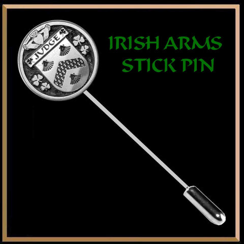 Judge Irish Family Coat of Arms Stick Pin