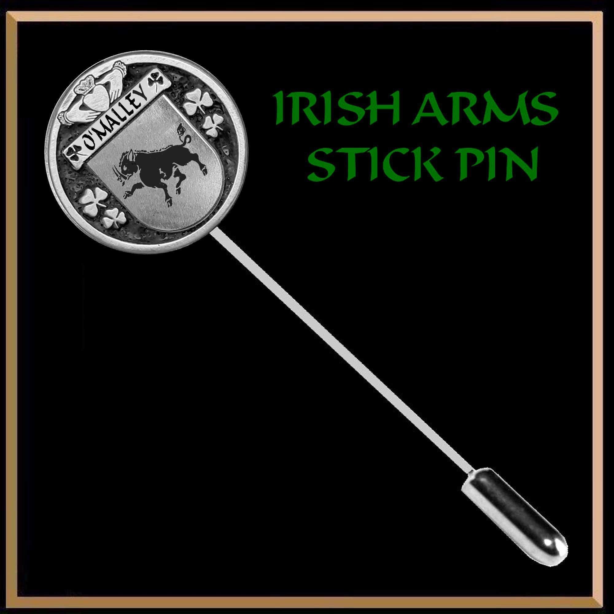 O'Malley Irish Family Coat of Arms Stick Pin