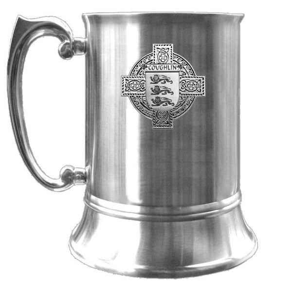 Coughlan Irish Coat Of Arms Badge Stainless Steel Tankard