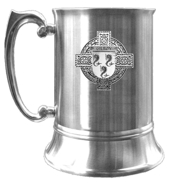 Gilroy Irish Coat Of Arms Badge Stainless Steel Tankard