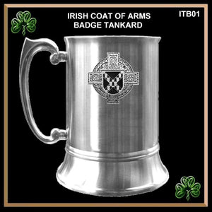 Prendergast (Tipperary) Irish Coat Of Arms Badge Stainless Steel Tankard