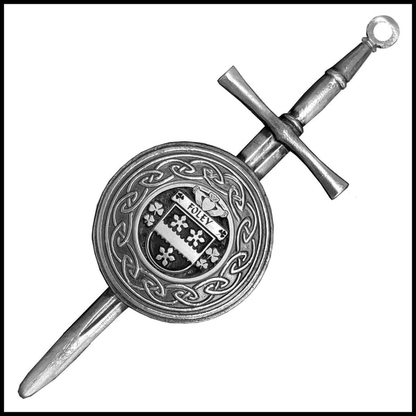 Foley Irish Dirk Coat of Arms Shield Kilt Pin