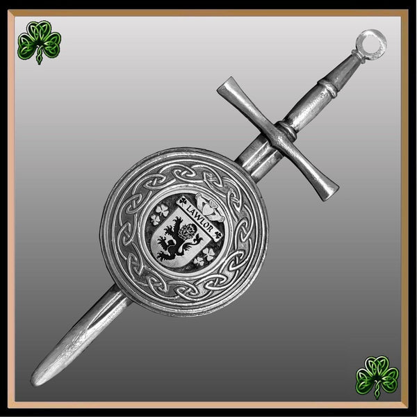 Lawlor Irish Dirk Coat of Arms Shield Kilt Pin