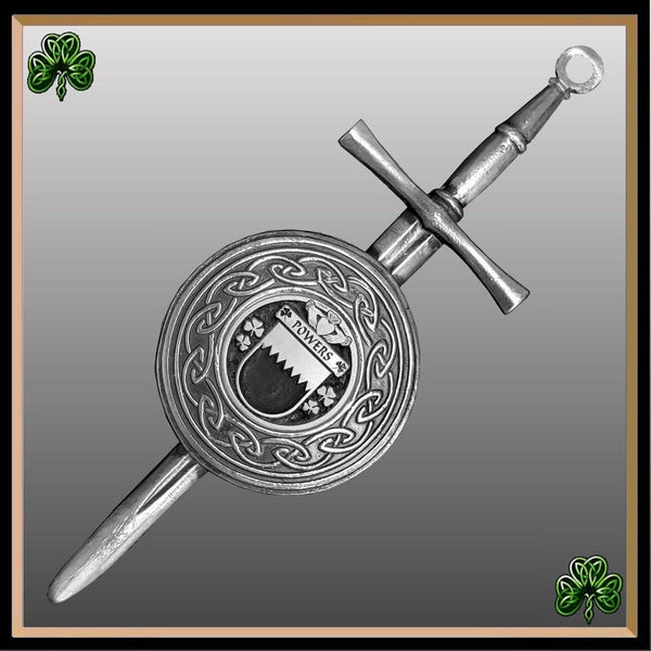 Powers Irish Dirk Coat of Arms Shield Kilt Pin