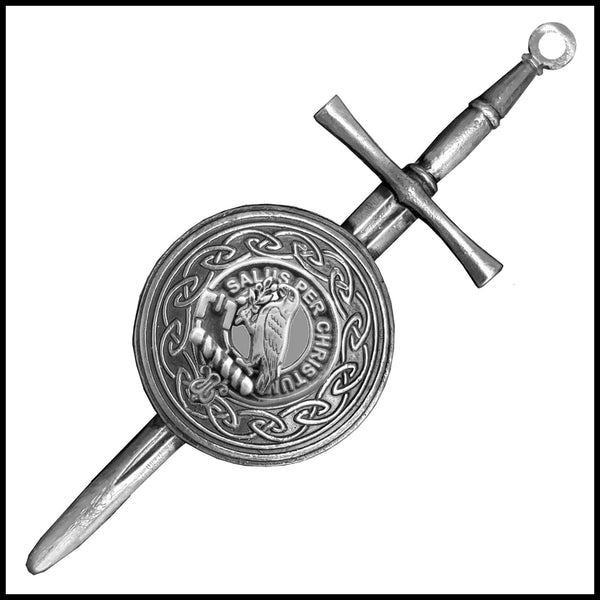 Abernethy Scottish Clan Dirk Shield Kilt Pin - Pewter
