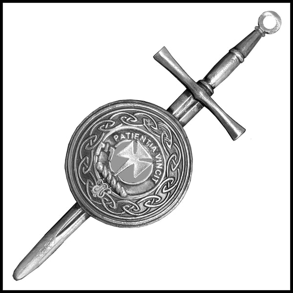 Cheyne Scottish Clan Dirk Shield Kilt Pin - Pewter