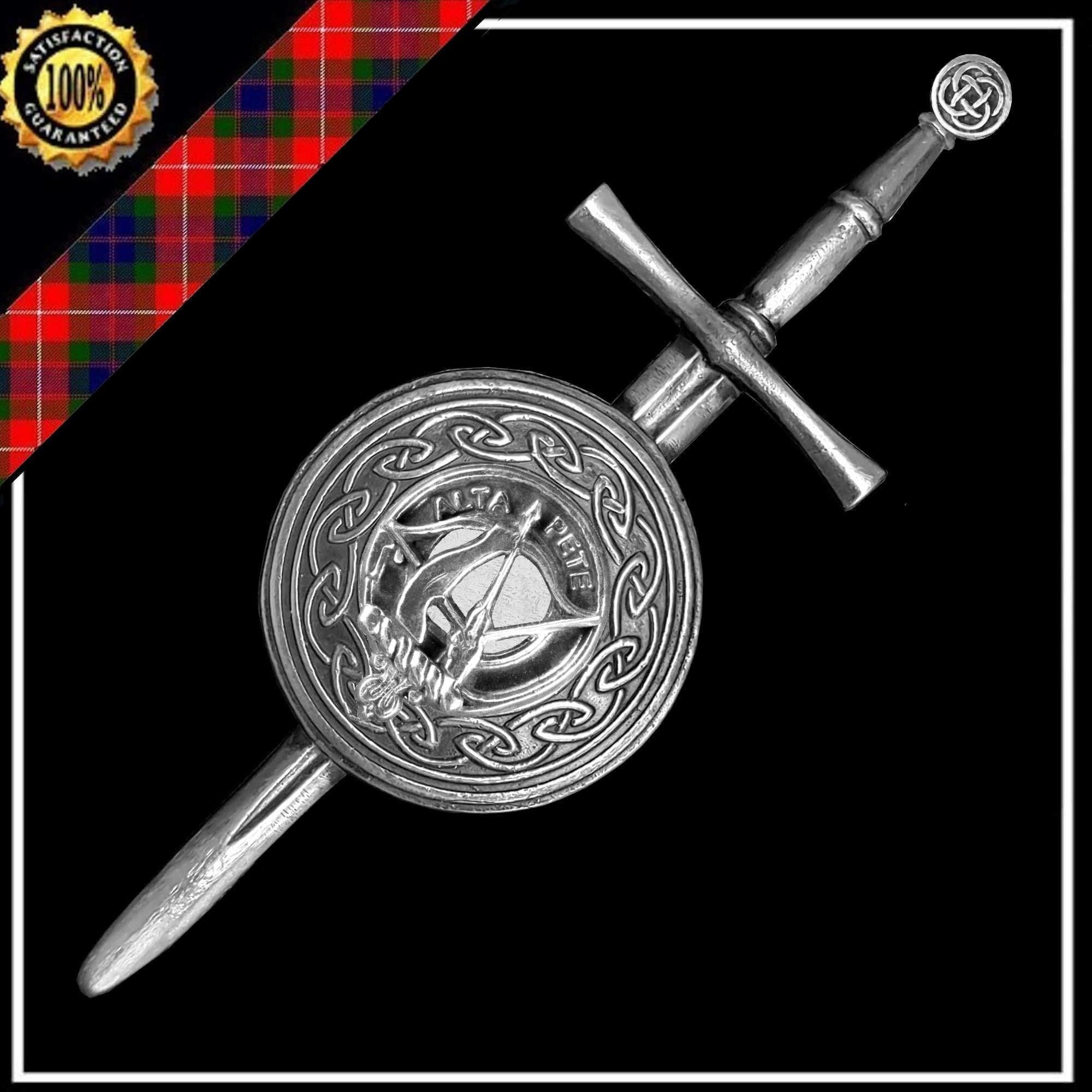 Fletcher Scottish Clan Dirk Shield Kilt Pin
