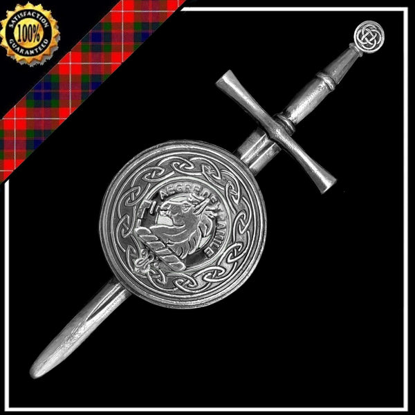 Tait Scottish Clan Dirk Shield Kilt Pin - Pewter