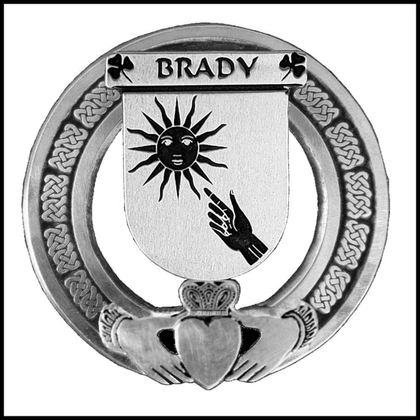 Brady Irish Claddagh Coat of Arms Badge