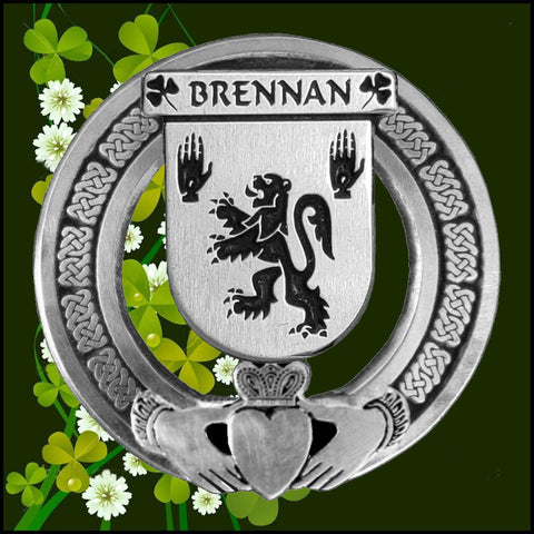 Brennan Irish Claddagh Coat of Arms Badge