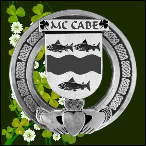 McCabe Irish Claddagh Coat of Arms Badge