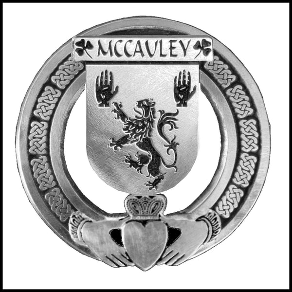 McCauley Irish Claddagh Coat of Arms Badge
