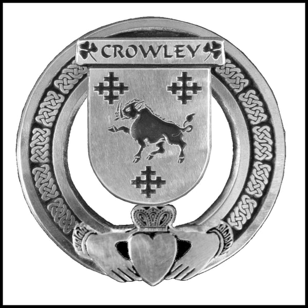 Crowley Irish Claddagh Coat of Arms Badge