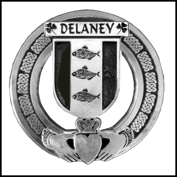 Delaney Irish Claddagh Coat of Arms Badge