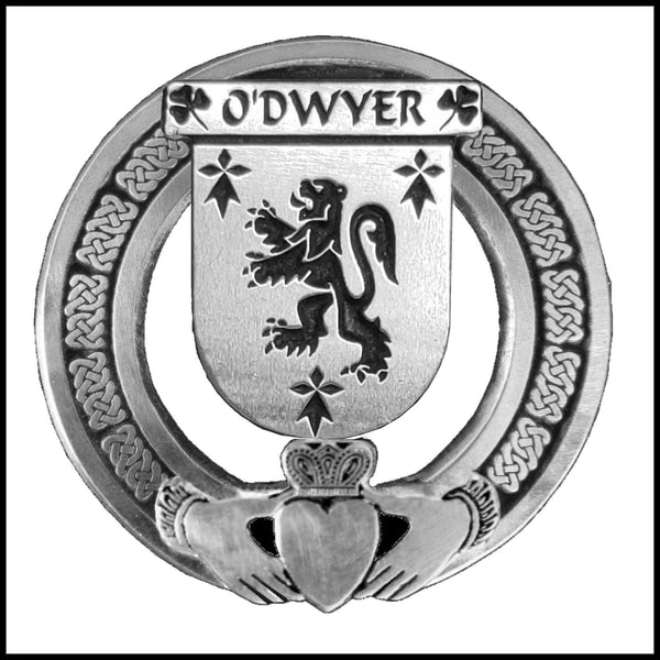 O'Dwyer Irish Claddagh Coat of Arms Badge