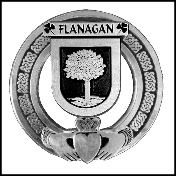 Flanagan Irish Claddagh Coat of Arms Badge