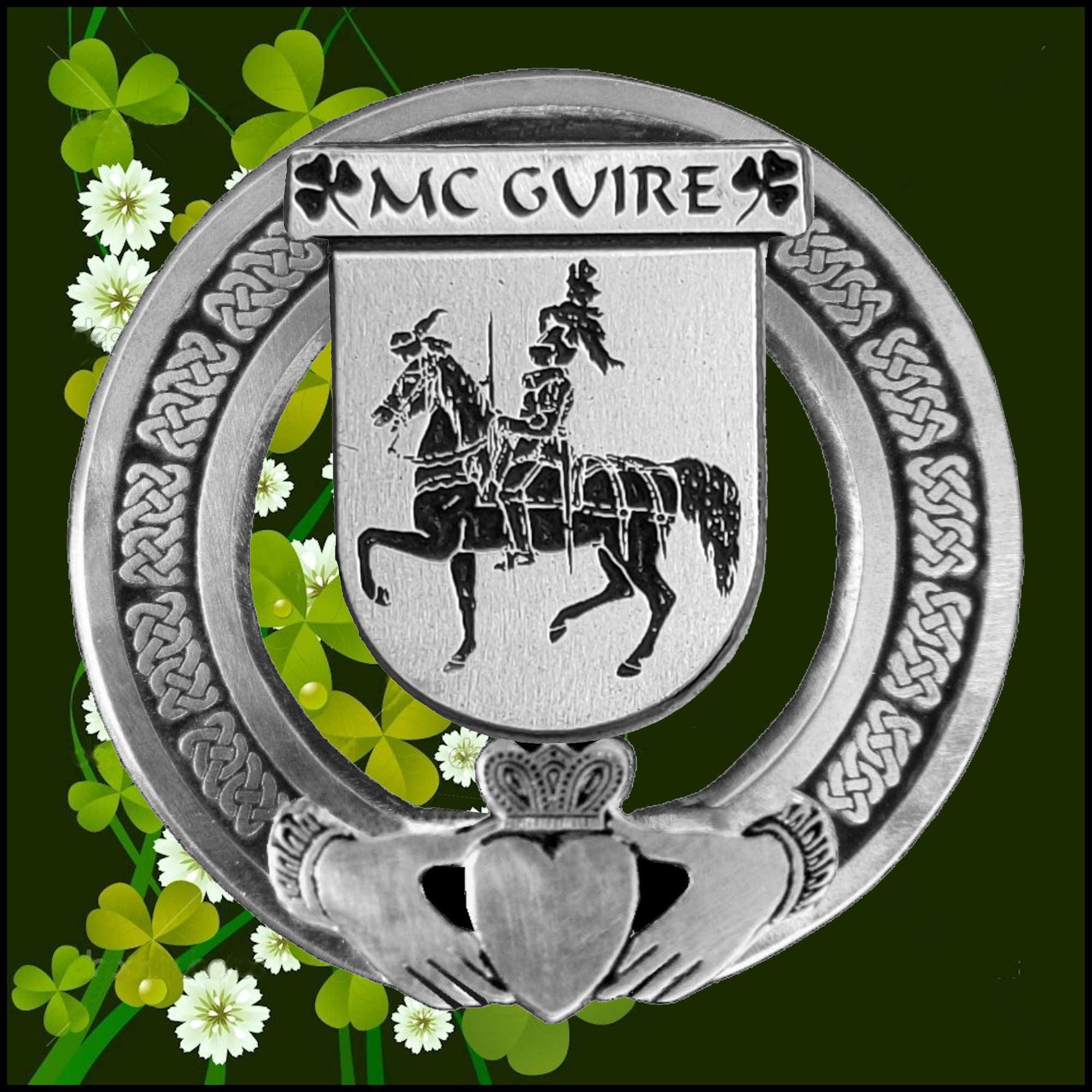 McGuire Irish Claddagh Coat of Arms Badge
