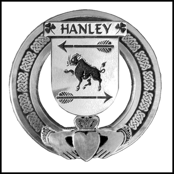 Hanley Irish Claddagh Coat of Arms Badge