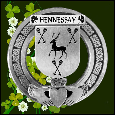 Hennessay Irish Claddagh Coat of Arms Badge