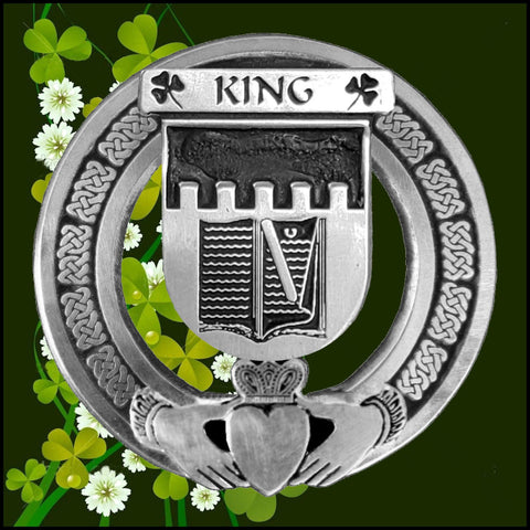 King Irish Claddagh Coat of Arms Badge