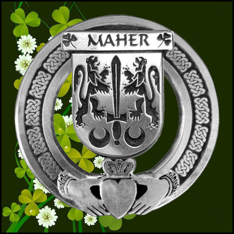 Maher Irish Claddagh Coat of Arms Badge