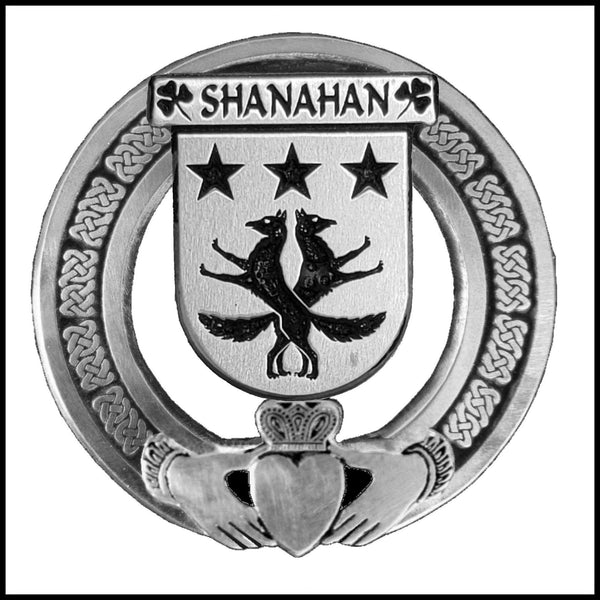 Shanahan Irish Claddagh Coat of Arms Badge