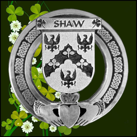 Shaw Irish Claddagh Coat of Arms Badge