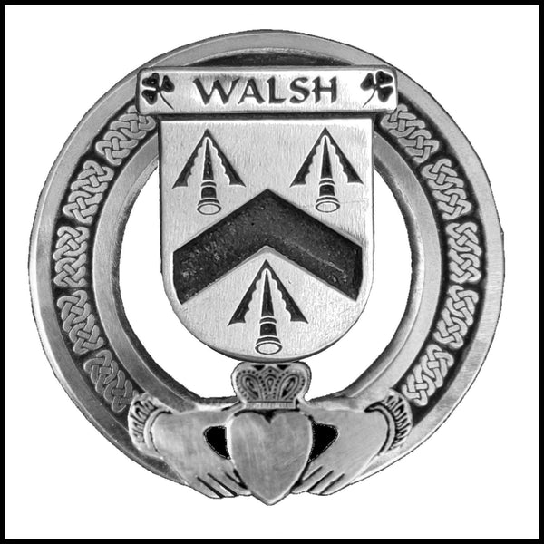 Walsh Irish Claddagh Coat of Arms Badge