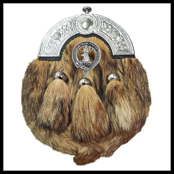 Fraser  Lovat  Scottish Clan Crest Badge Dress Fur Sporran