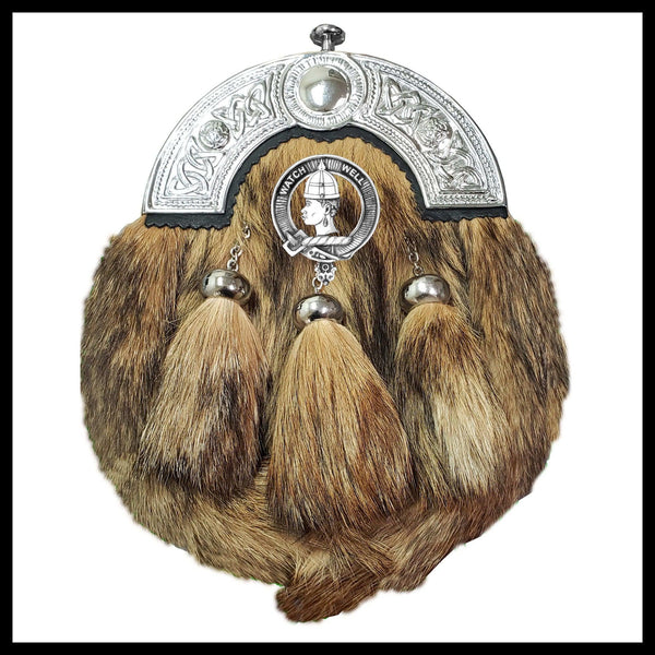 Haliburton Scottish Clan Crest Badge Dress Fur Sporran