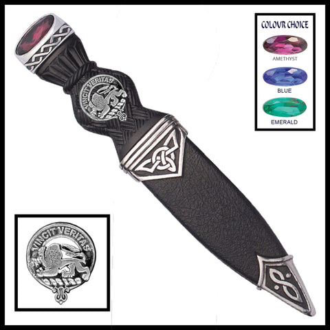 Baxter Interlace Clan Crest Sgian Dubh, Scottish Knife