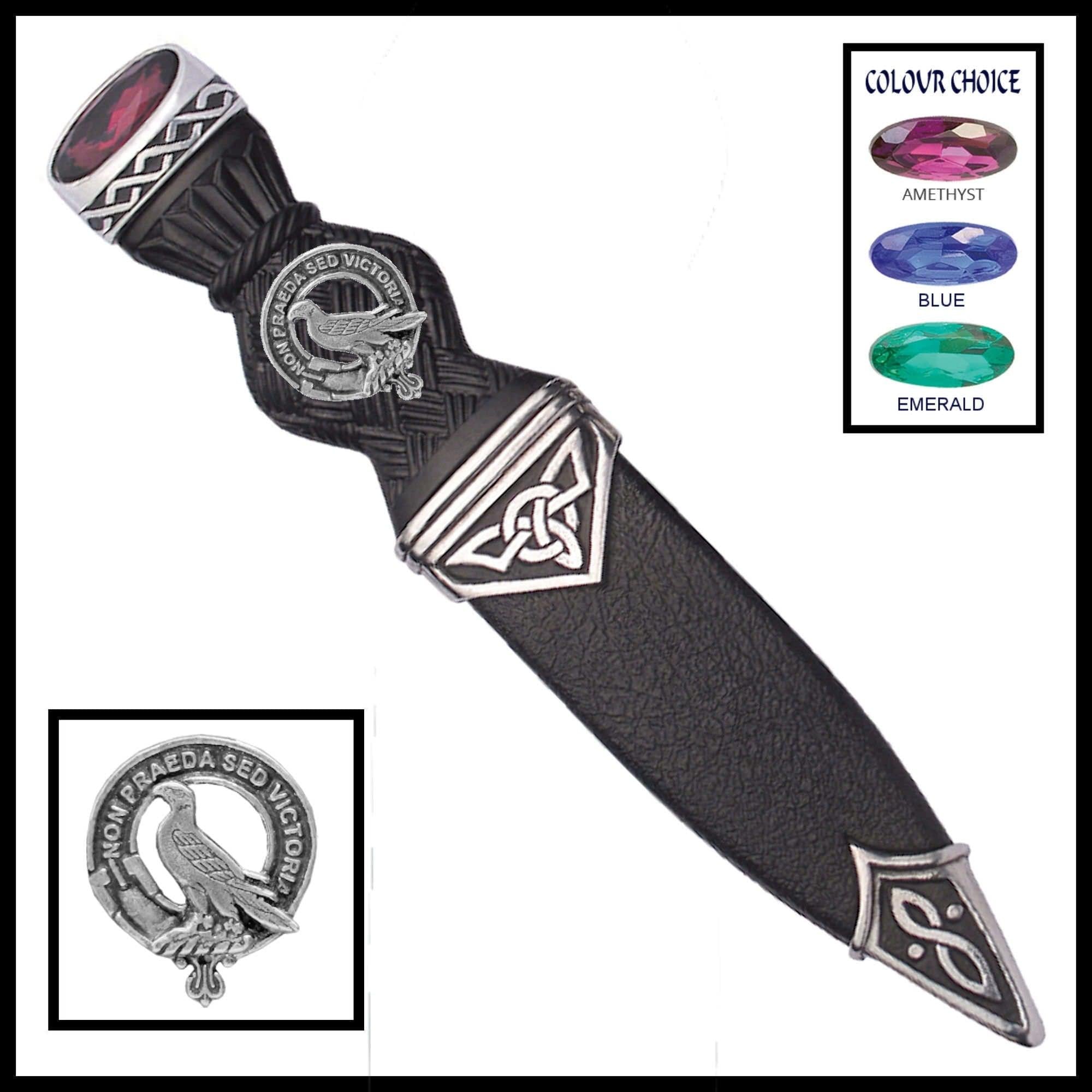 Chalmers Interlace Clan Crest Sgian Dubh, Scottish Knife