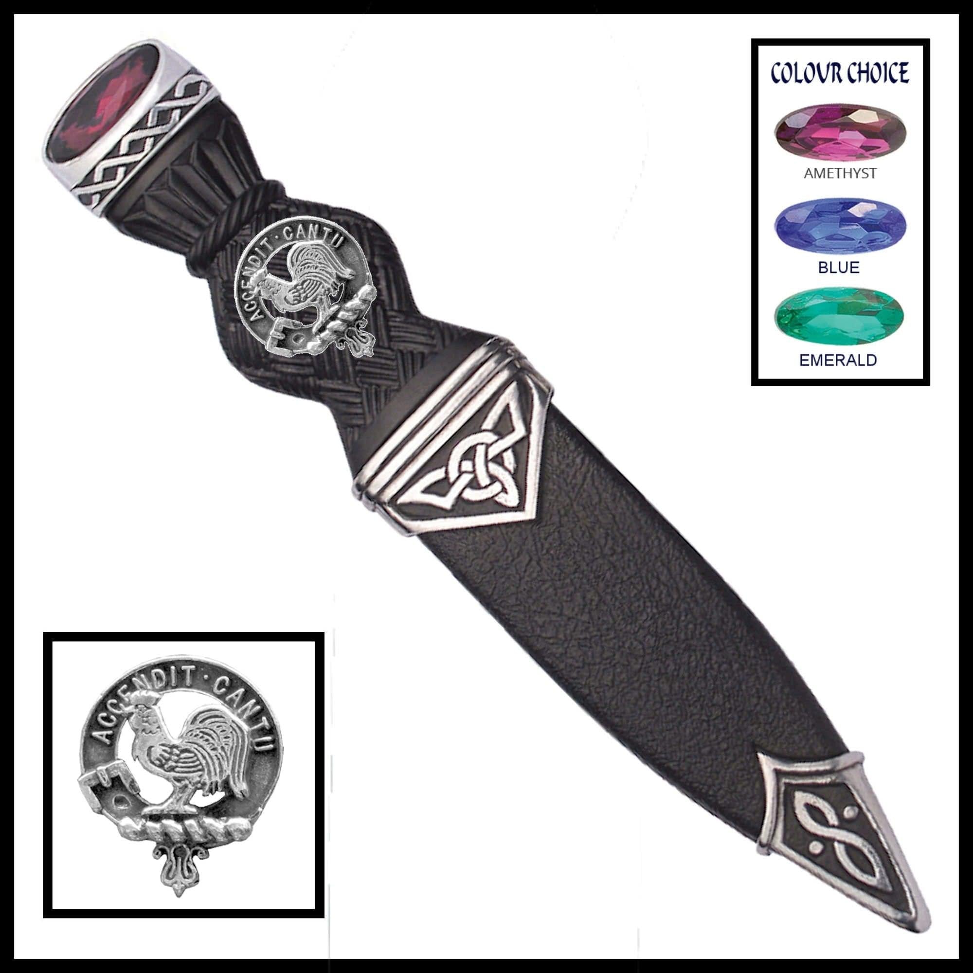 Cockburn Interlace Clan Crest Sgian Dubh, Scottish Knife