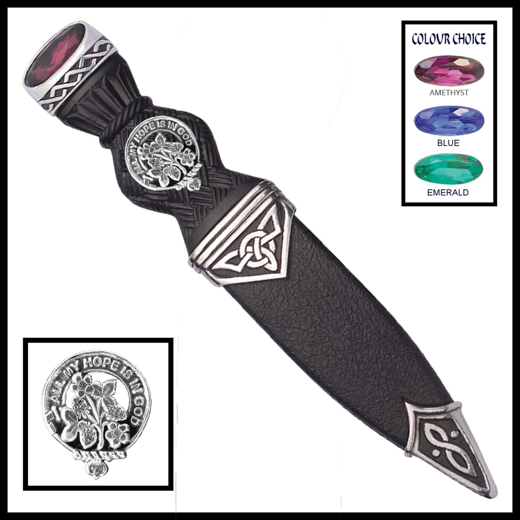 Fraser  Saltoun  Interlace Clan Crest Sgian Dubh, Scottish Knife