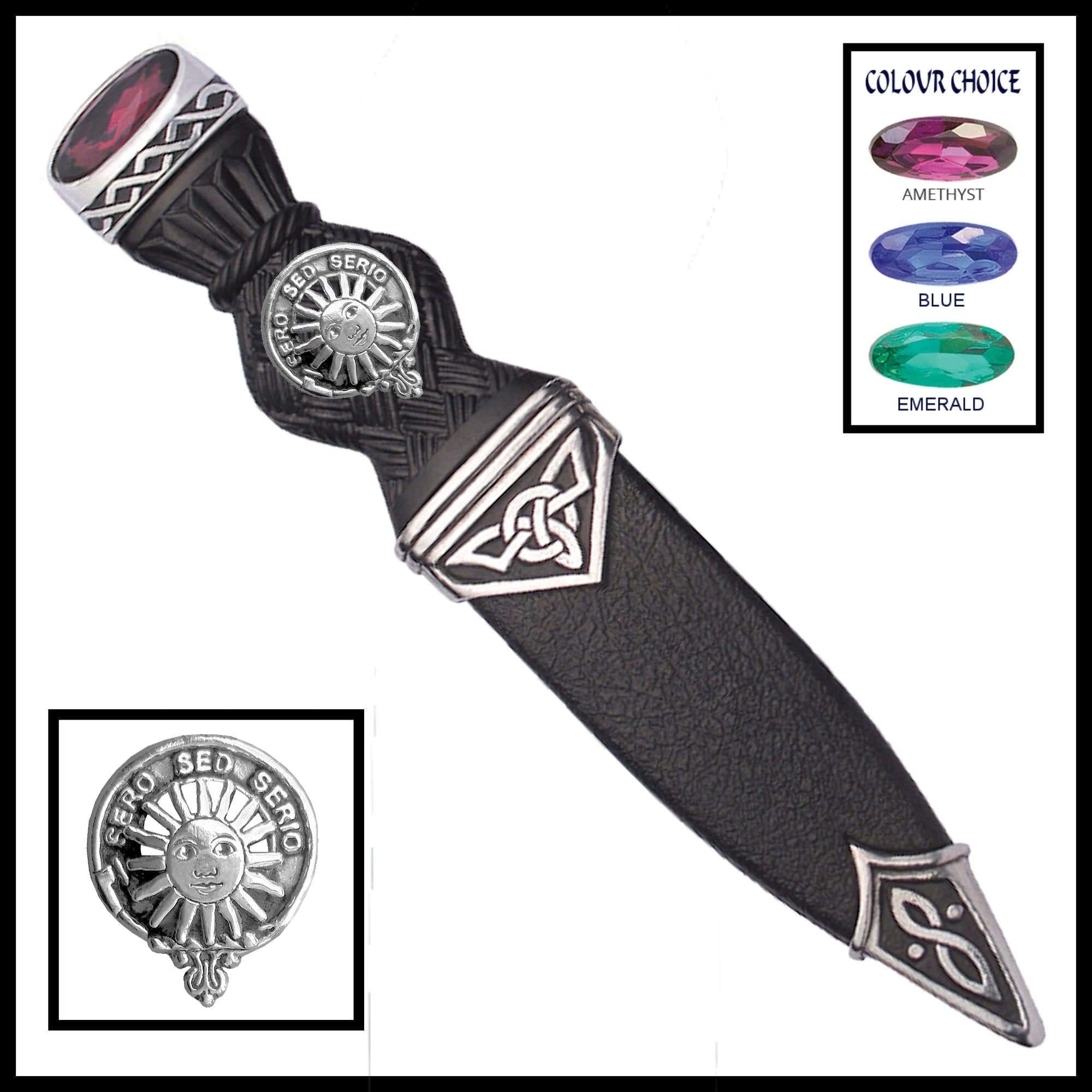 Kerr Interlace Clan Crest Sgian Dubh, Scottish Knife
