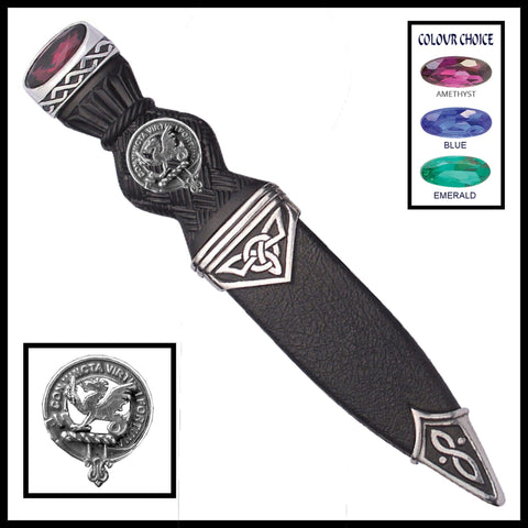 MacBeth Interlace Clan Crest Sgian Dubh, Scottish Knife