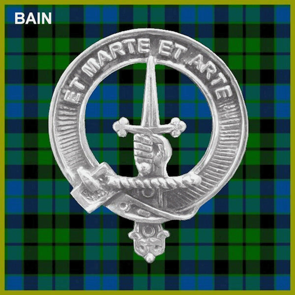 Bain Clan Badge Scottish Plaid Brooch