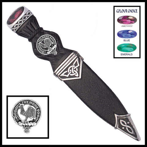 Sinclair Interlace Clan Crest Sgian Dubh, Scottish Knife