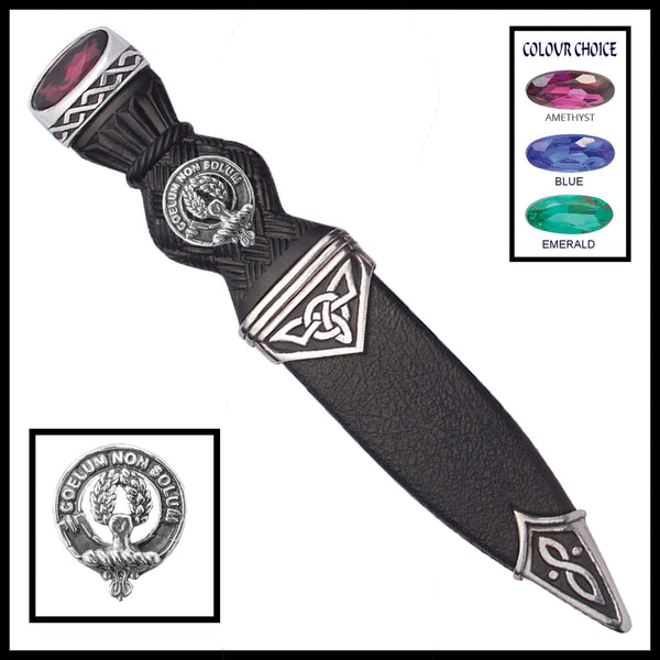 Stevenson Interlace Clan Crest Sgian Dubh, Scottish Knife