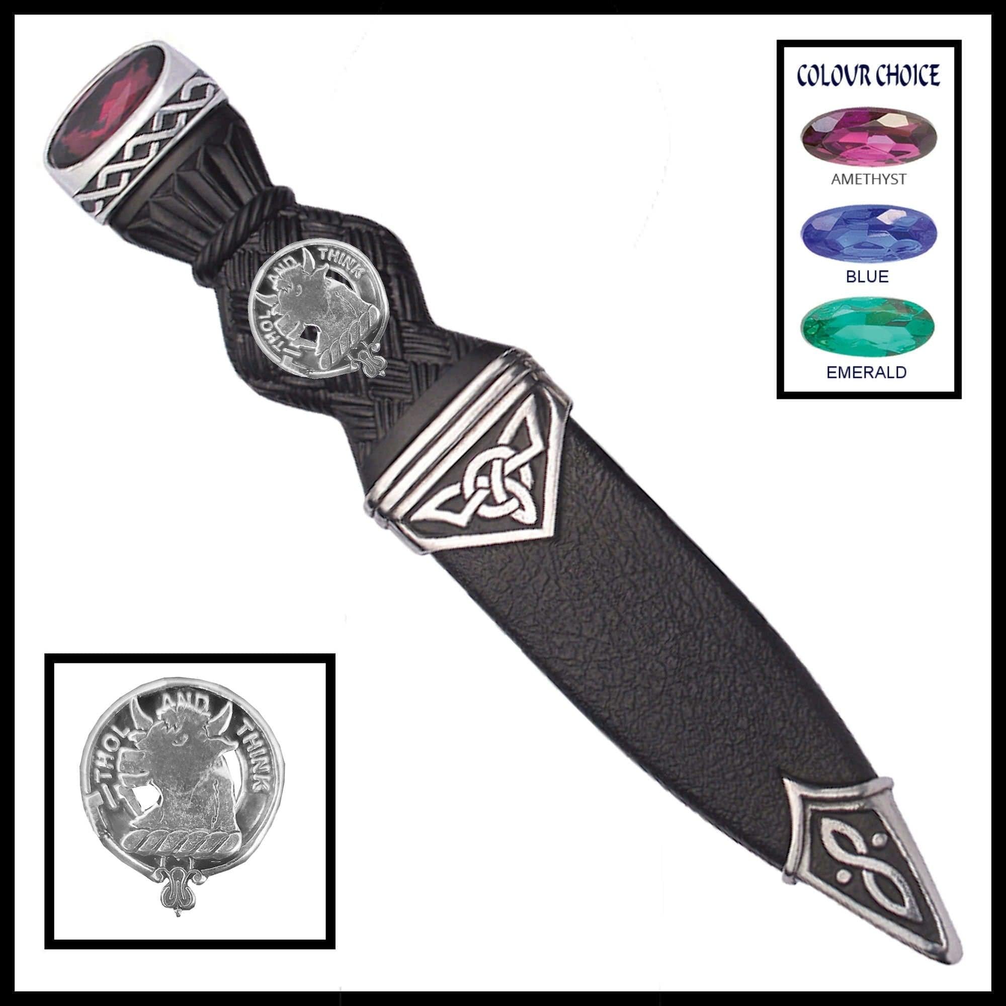 Tweedie Interlace Clan Crest Sgian Dubh, Scottish Knife