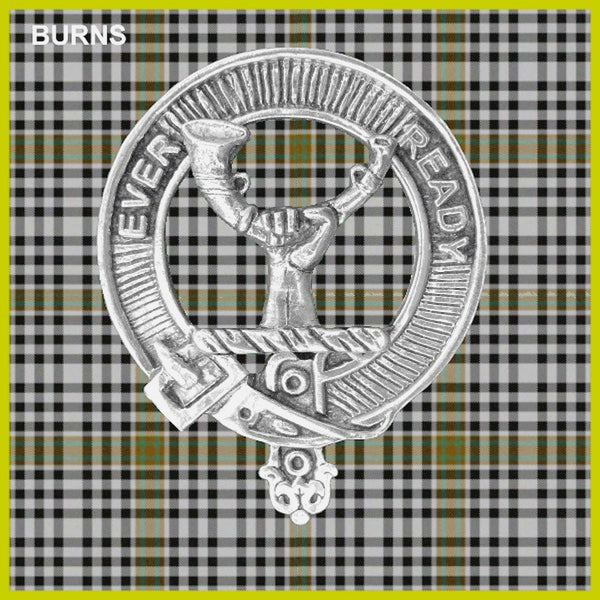 Burns Clan Badge Scottish Plaid Brooch