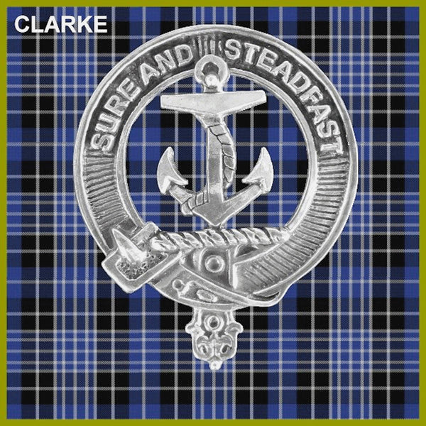 Clark(e) Clan Badge Scottish Plaid Brooch