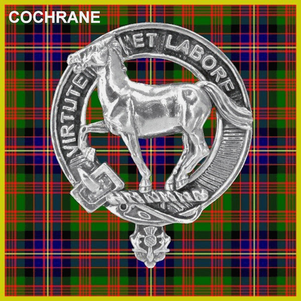 Cochrane Clan Badge Scottish Plaid Brooch