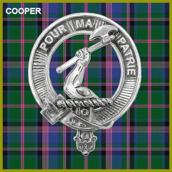 Cooper Clan Badge Scottish Plaid Brooch