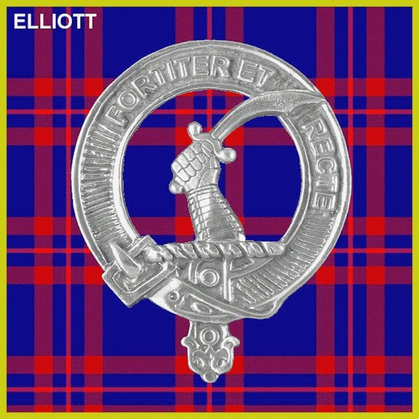 Elliott Clan Badge Scottish Plaid Brooch